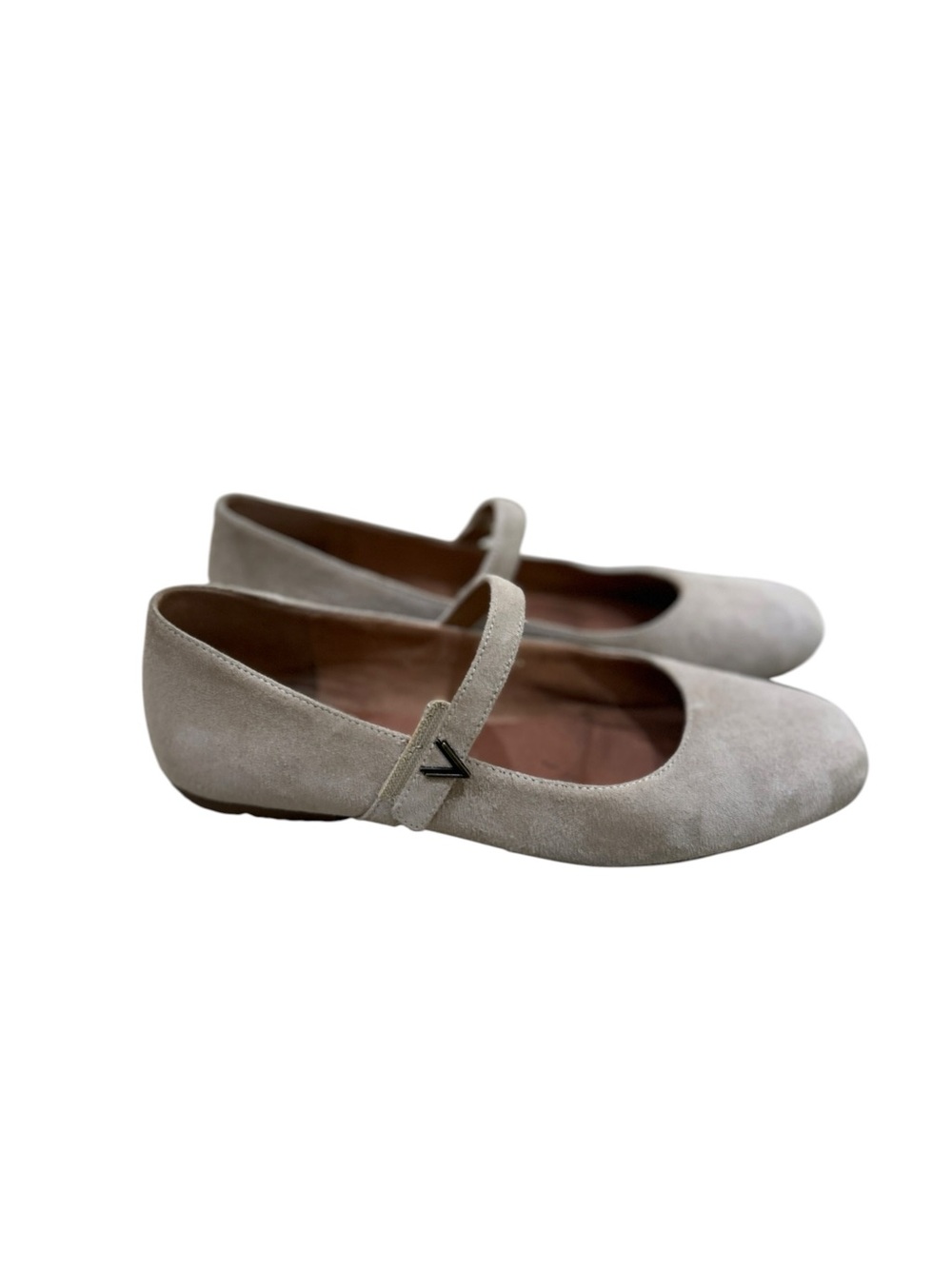 Vionic alameda Suede round toe Mary Jane Flats Light Beige adjustable strap 8